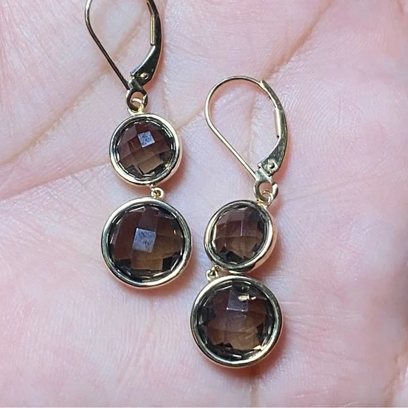 14K Yellow Gold Smokey Quartz - Picture 6 of 10